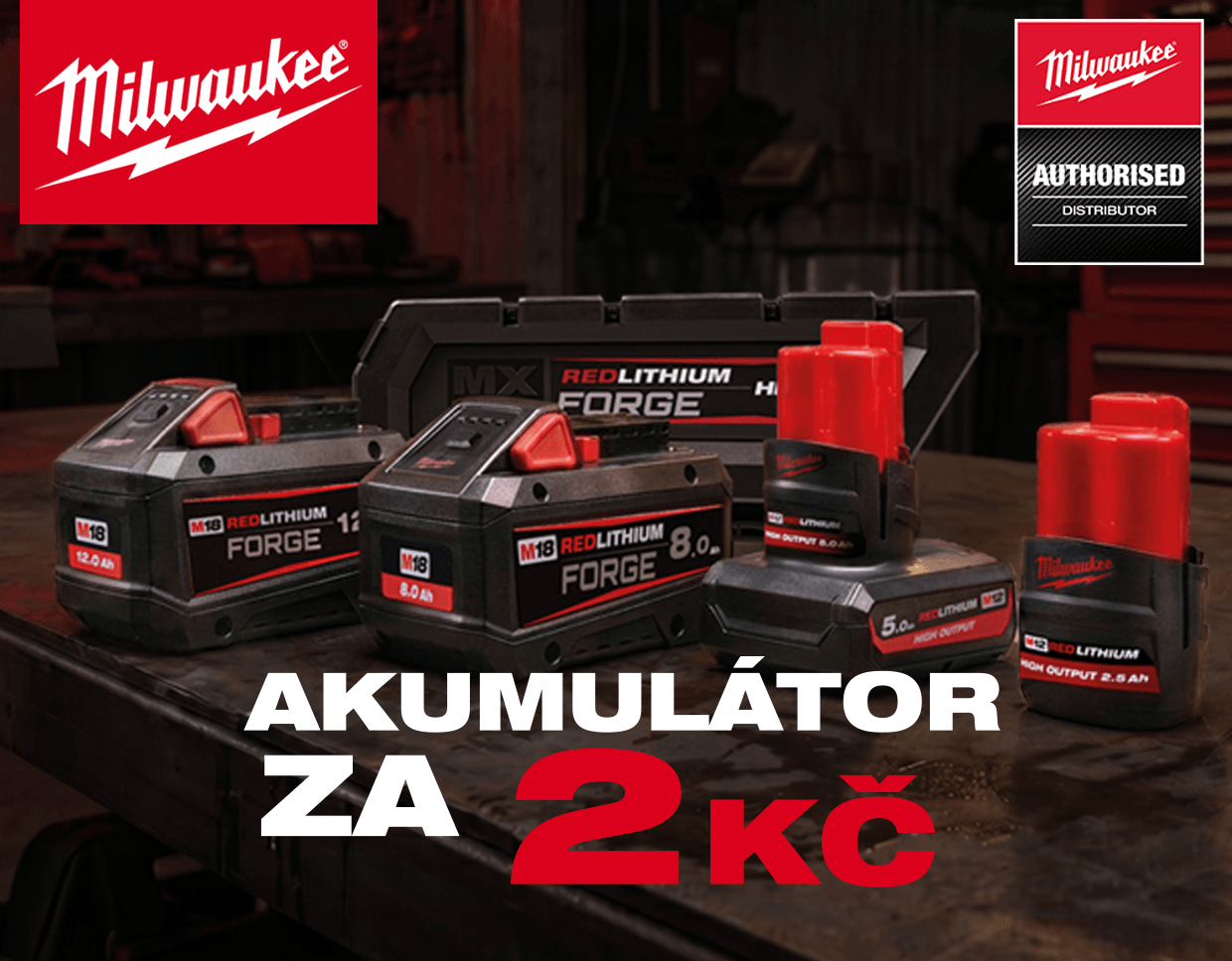 Získejte třetí akumulátor MILWAUKEE® jen za 2 Kč!